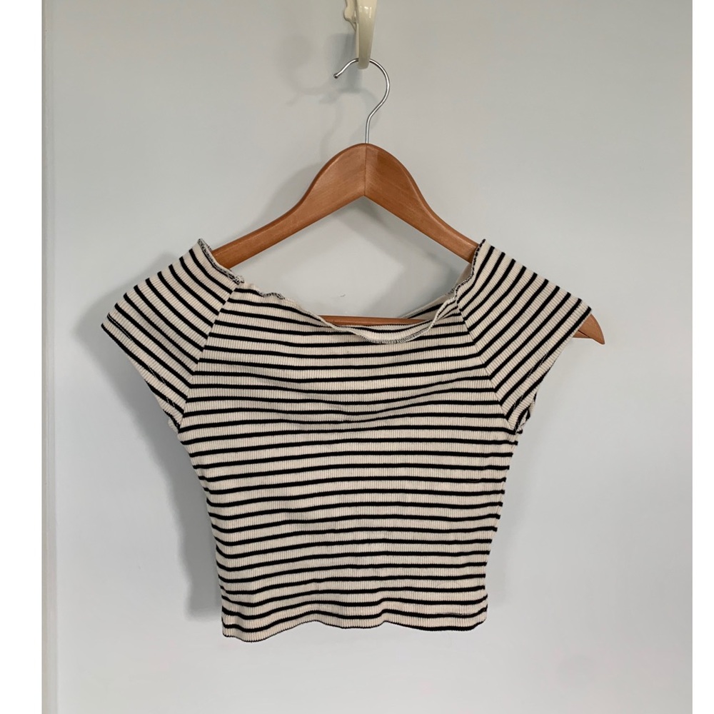 Black and White Stripe Brandy Melville Crop Top